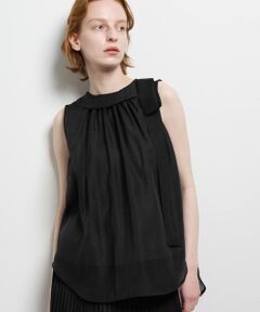 LANVIN en Bleu / ランバン オン ブルー シャツ・ブラウス | オーガンジーネックリボンブラウス