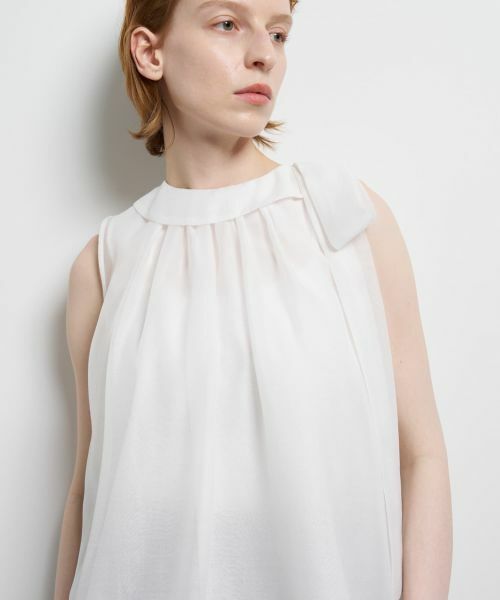 LANVIN en Bleu / ランバン オン ブルー シャツ・ブラウス | オーガンジーネックリボンブラウス | 詳細17