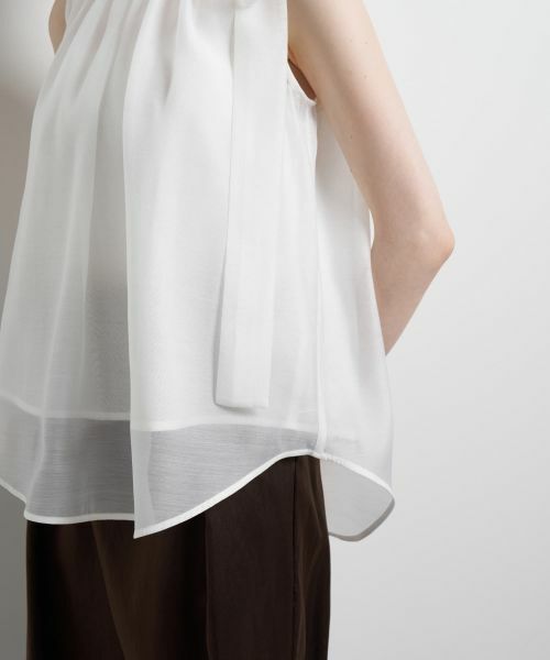 LANVIN en Bleu / ランバン オン ブルー シャツ・ブラウス | オーガンジーネックリボンブラウス | 詳細18