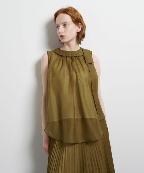 LANVIN en Bleu / ランバン オン ブルー シャツ・ブラウス | オーガンジーネックリボンブラウス | 詳細4