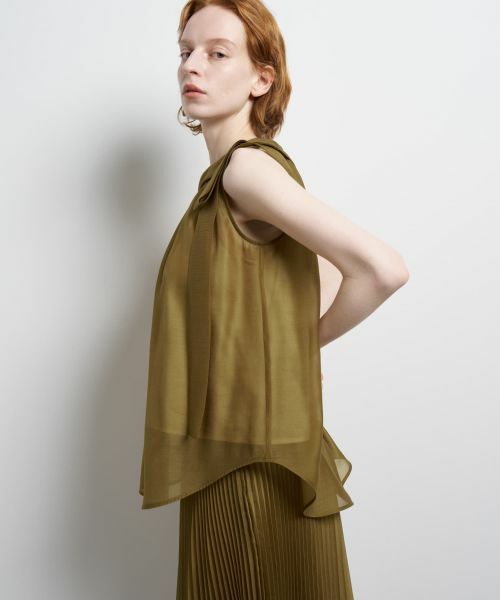 LANVIN en Bleu / ランバン オン ブルー シャツ・ブラウス | オーガンジーネックリボンブラウス | 詳細5