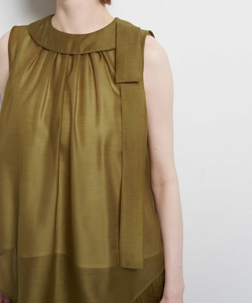 LANVIN en Bleu / ランバン オン ブルー シャツ・ブラウス | オーガンジーネックリボンブラウス | 詳細9