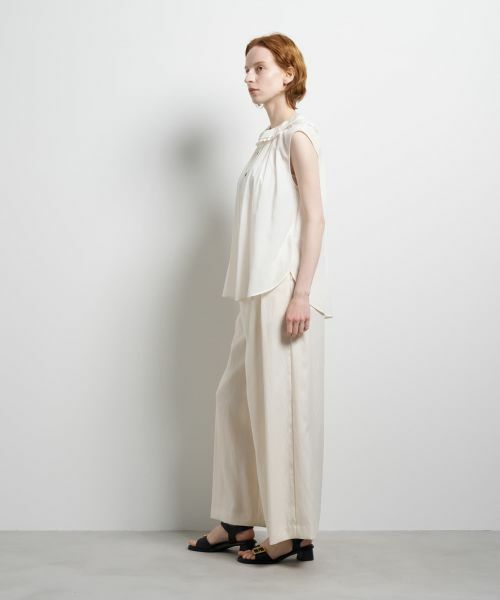 LANVIN en Bleu / ランバン オン ブルー シャツ・ブラウス | トリアセローンノースリフリルブラウス | 詳細10