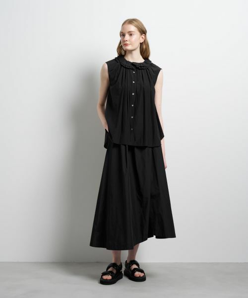 LANVIN en Bleu / ランバン オン ブルー シャツ・ブラウス | トリアセローンノースリフリルブラウス | 詳細15