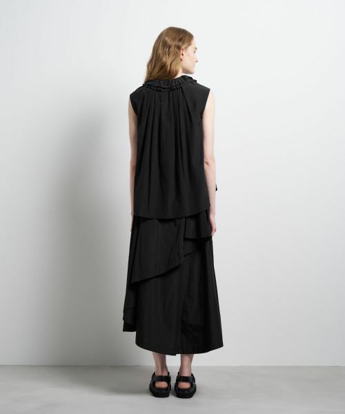 LANVIN en Bleu / ランバン オン ブルー シャツ・ブラウス | トリアセローンノースリフリルブラウス | 詳細17