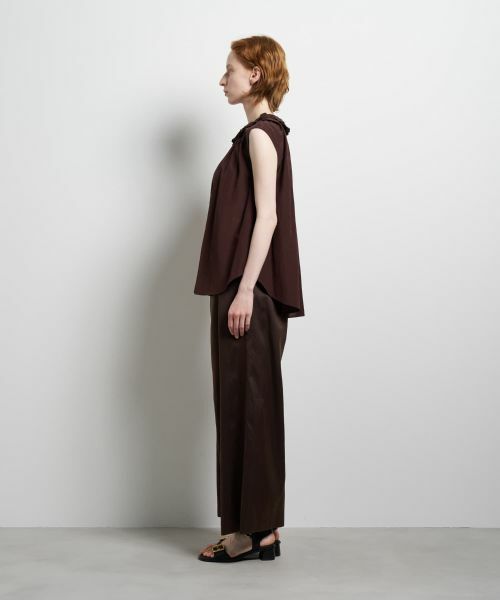 LANVIN en Bleu / ランバン オン ブルー シャツ・ブラウス | トリアセローンノースリフリルブラウス | 詳細2