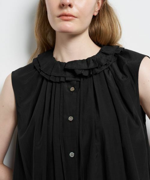 LANVIN en Bleu / ランバン オン ブルー シャツ・ブラウス | トリアセローンノースリフリルブラウス | 詳細21