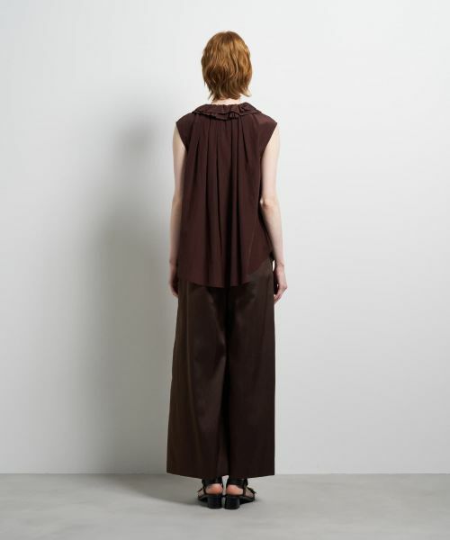 LANVIN en Bleu / ランバン オン ブルー シャツ・ブラウス | トリアセローンノースリフリルブラウス | 詳細3