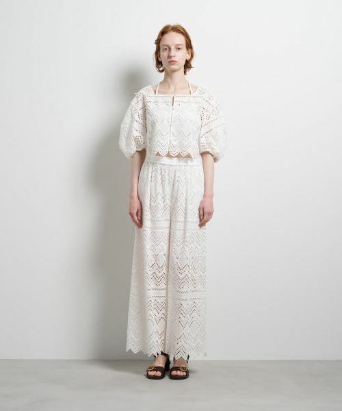 LANVIN en Bleu / ランバン オン ブルー シャツ・ブラウス | エンブロイダリーコットンレースブラウス | 詳細1