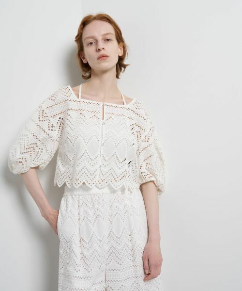 LANVIN en Bleu / ランバン オン ブルー シャツ・ブラウス | エンブロイダリーコットンレースブラウス | 詳細4