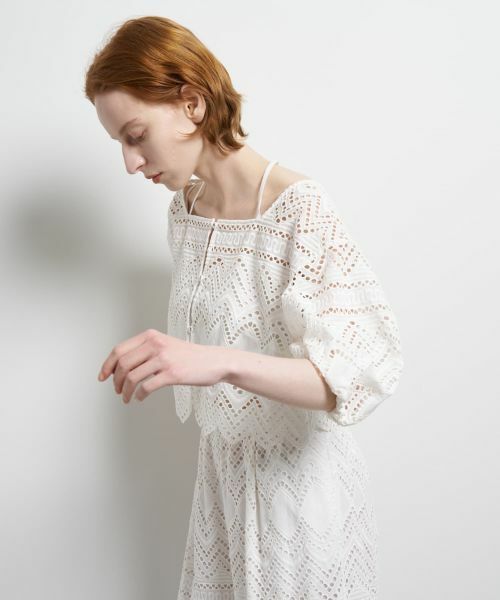 LANVIN en Bleu / ランバン オン ブルー シャツ・ブラウス | エンブロイダリーコットンレースブラウス | 詳細5