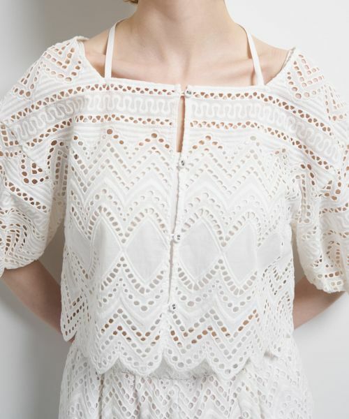 LANVIN en Bleu / ランバン オン ブルー シャツ・ブラウス | エンブロイダリーコットンレースブラウス | 詳細7