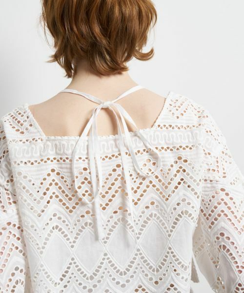 LANVIN en Bleu / ランバン オン ブルー シャツ・ブラウス | エンブロイダリーコットンレースブラウス | 詳細8