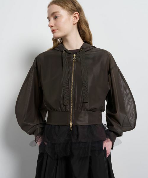 LANVIN en Bleu / ランバン オン ブルー シャツ・ブラウス | サテンラッセルフーディー（ブラウン）