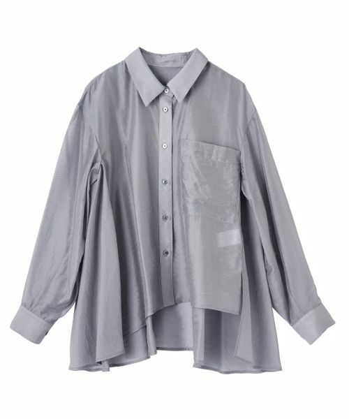 LANVIN en Bleu / ランバン オン ブルー シャツ・ブラウス | セミシアーフレアシャツ（チャコールグレー）