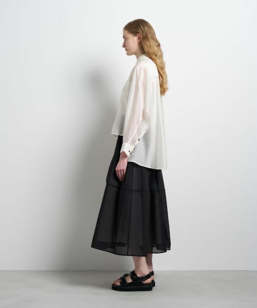 LANVIN en Bleu / ランバン オン ブルー シャツ・ブラウス | セミシアーフレアシャツ | 詳細10