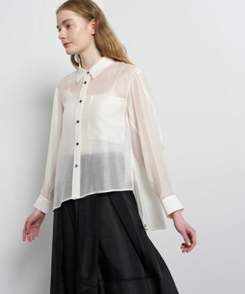 LANVIN en Bleu / ランバン オン ブルー シャツ・ブラウス | セミシアーフレアシャツ | 詳細12