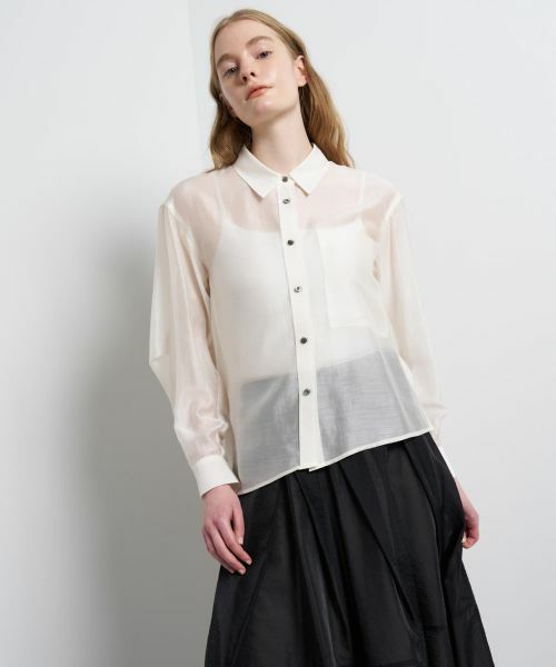 LANVIN en Bleu / ランバン オン ブルー シャツ・ブラウス | セミシアーフレアシャツ | 詳細13