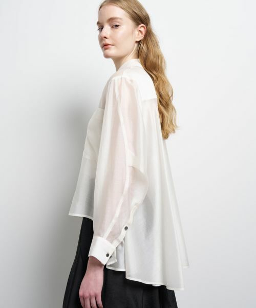 LANVIN en Bleu / ランバン オン ブルー シャツ・ブラウス | セミシアーフレアシャツ | 詳細14