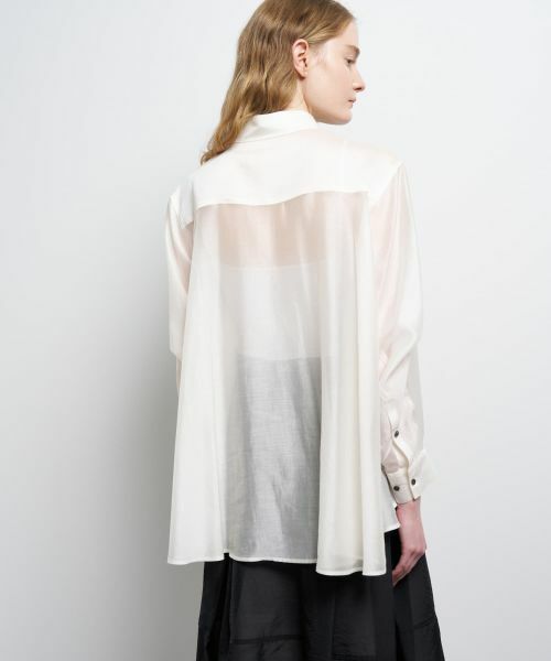 LANVIN en Bleu / ランバン オン ブルー シャツ・ブラウス | セミシアーフレアシャツ | 詳細15