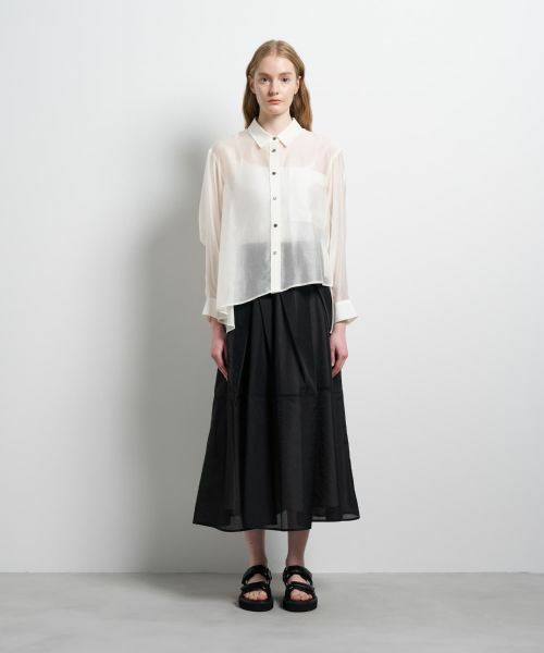 LANVIN en Bleu / ランバン オン ブルー シャツ・ブラウス | セミシアーフレアシャツ | 詳細9