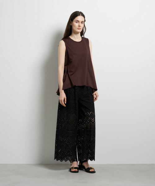 LANVIN en Bleu / ランバン オン ブルー Tシャツ | ブライトローンコンビカットソー | 詳細1