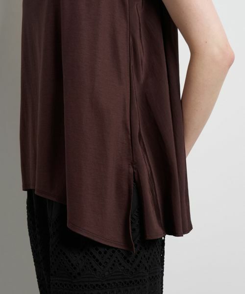 LANVIN en Bleu / ランバン オン ブルー Tシャツ | ブライトローンコンビカットソー | 詳細8