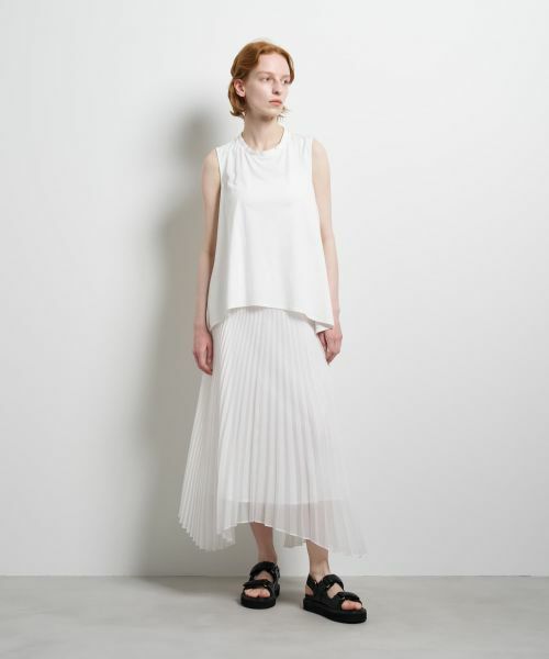 LANVIN en Bleu / ランバン オン ブルー Tシャツ | ブライトローンコンビカットソー | 詳細9