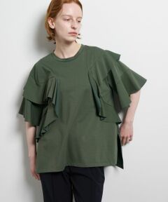 LANVIN en Bleu / ランバン オン ブルー Tシャツ | アシンメフリルカットソー