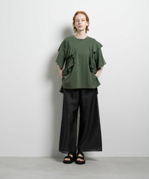 LANVIN en Bleu / ランバン オン ブルー Tシャツ | アシンメフリルカットソー | 詳細1