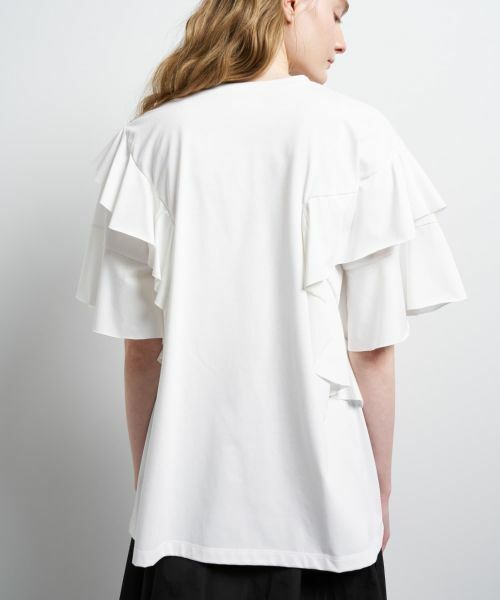 LANVIN en Bleu / ランバン オン ブルー Tシャツ | アシンメフリルカットソー | 詳細14