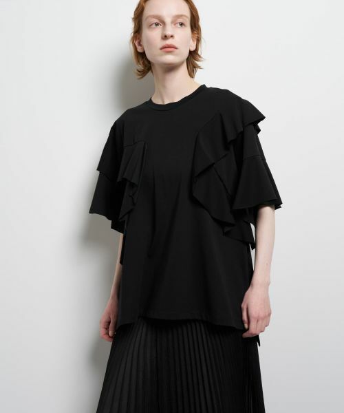 LANVIN en Bleu / ランバン オン ブルー Tシャツ | アシンメフリルカットソー | 詳細20