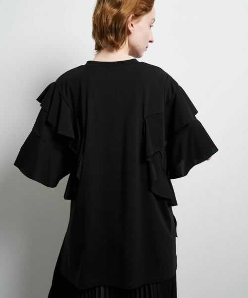 LANVIN en Bleu / ランバン オン ブルー Tシャツ | アシンメフリルカットソー | 詳細22