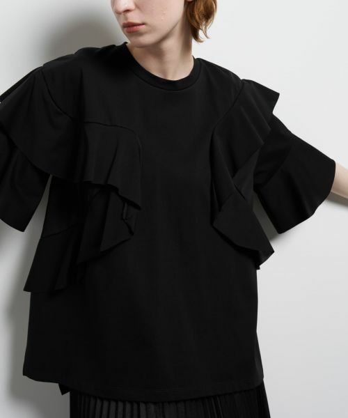 LANVIN en Bleu / ランバン オン ブルー Tシャツ | アシンメフリルカットソー | 詳細23