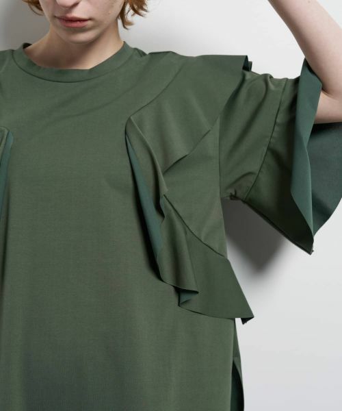 LANVIN en Bleu / ランバン オン ブルー Tシャツ | アシンメフリルカットソー | 詳細8