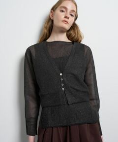 LANVIN en Bleu / ランバン オン ブルー カーディガン・ボレロ | シアーVネックカーディガン