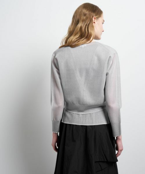 LANVIN en Bleu / ランバン オン ブルー カーディガン・ボレロ | シアーVネックカーディガン | 詳細12