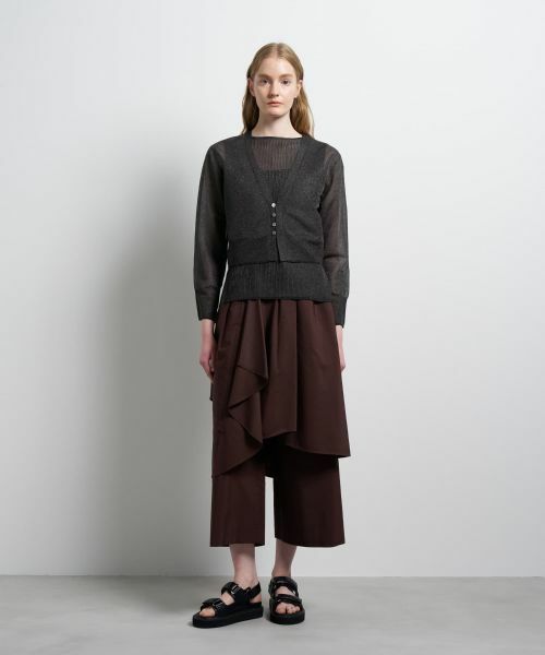 LANVIN en Bleu / ランバン オン ブルー カーディガン・ボレロ | シアーVネックカーディガン | 詳細13