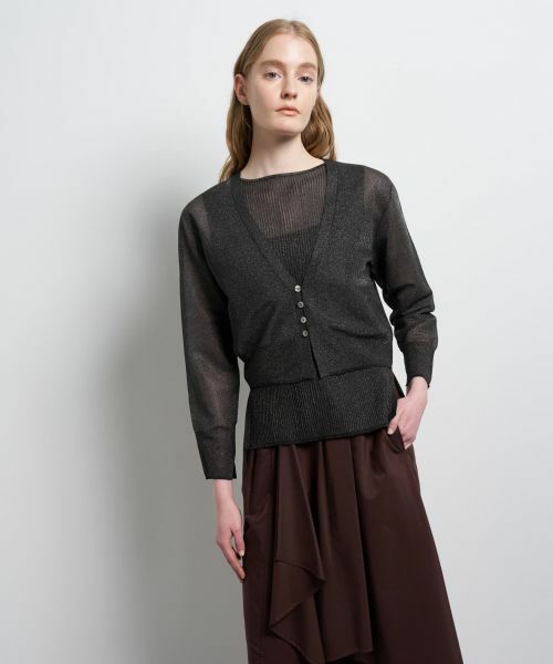 LANVIN en Bleu / ランバン オン ブルー カーディガン・ボレロ | シアーVネックカーディガン | 詳細16