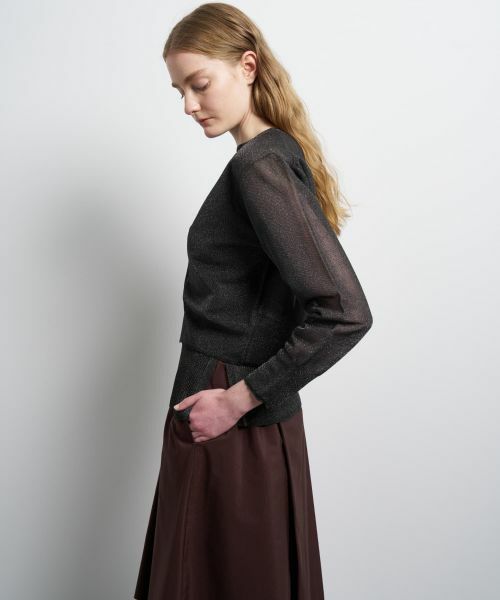 LANVIN en Bleu / ランバン オン ブルー カーディガン・ボレロ | シアーVネックカーディガン | 詳細17