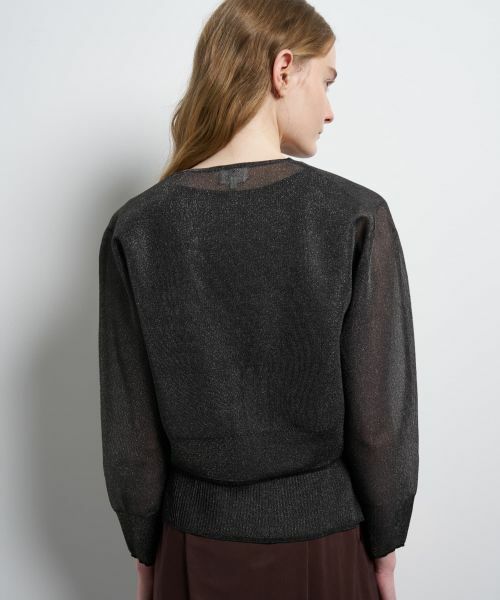 LANVIN en Bleu / ランバン オン ブルー カーディガン・ボレロ | シアーVネックカーディガン | 詳細18