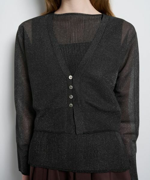 LANVIN en Bleu / ランバン オン ブルー カーディガン・ボレロ | シアーVネックカーディガン | 詳細19