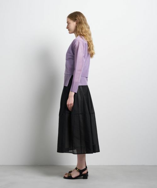 LANVIN en Bleu / ランバン オン ブルー カーディガン・ボレロ | シアーVネックカーディガン | 詳細2