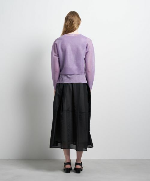 LANVIN en Bleu / ランバン オン ブルー カーディガン・ボレロ | シアーVネックカーディガン | 詳細3