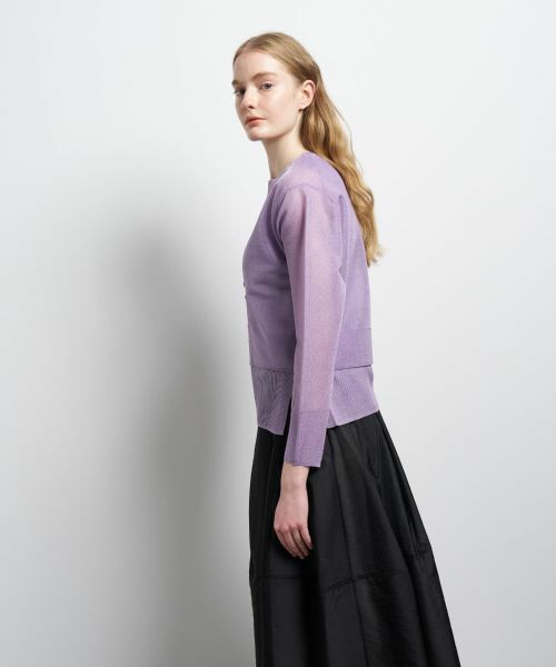 LANVIN en Bleu / ランバン オン ブルー カーディガン・ボレロ | シアーVネックカーディガン | 詳細5