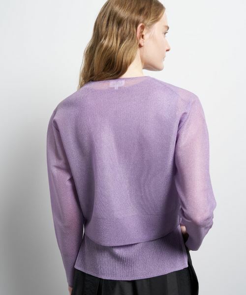 LANVIN en Bleu / ランバン オン ブルー カーディガン・ボレロ | シアーVネックカーディガン | 詳細6