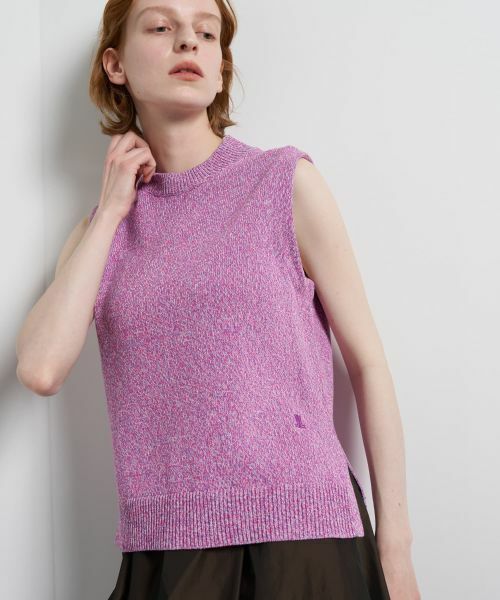 LANVIN en Bleu / ランバン オン ブルー ニット・セーター | メランジノースリーブニット（ピンク）