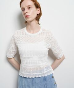 LANVIN en Bleu / ランバン オン ブルー ニット・セーター | レースハーフスリーブニット