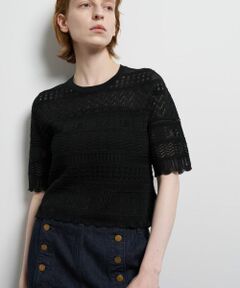LANVIN en Bleu / ランバン オン ブルー ニット・セーター | レースハーフスリーブニット
