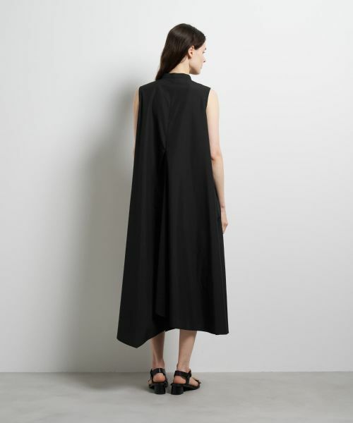 LANVIN en Bleu / ランバン オン ブルー ドレス | ライトタフタアシンメトリーフレアワンピース | 詳細10